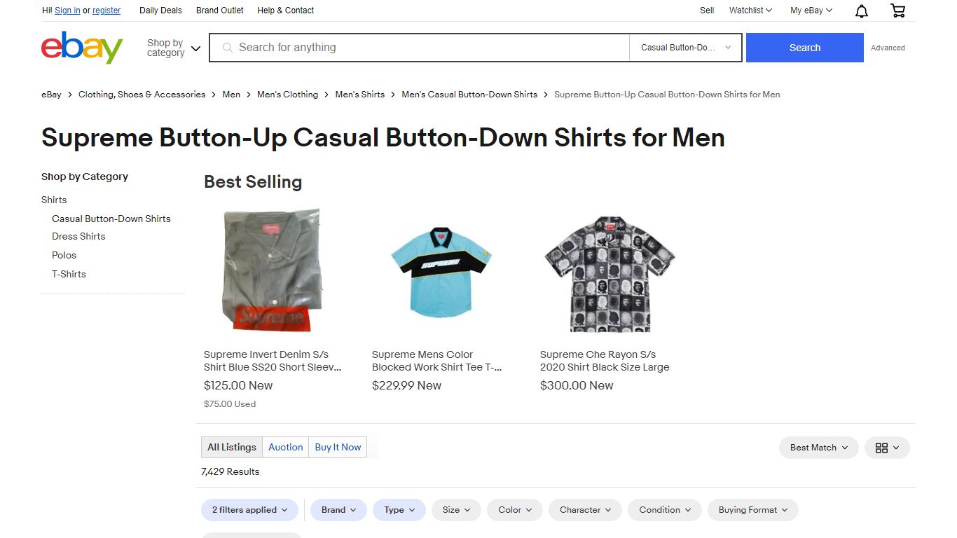Supreme Button-Up Casual Button-Down Shirts for Men